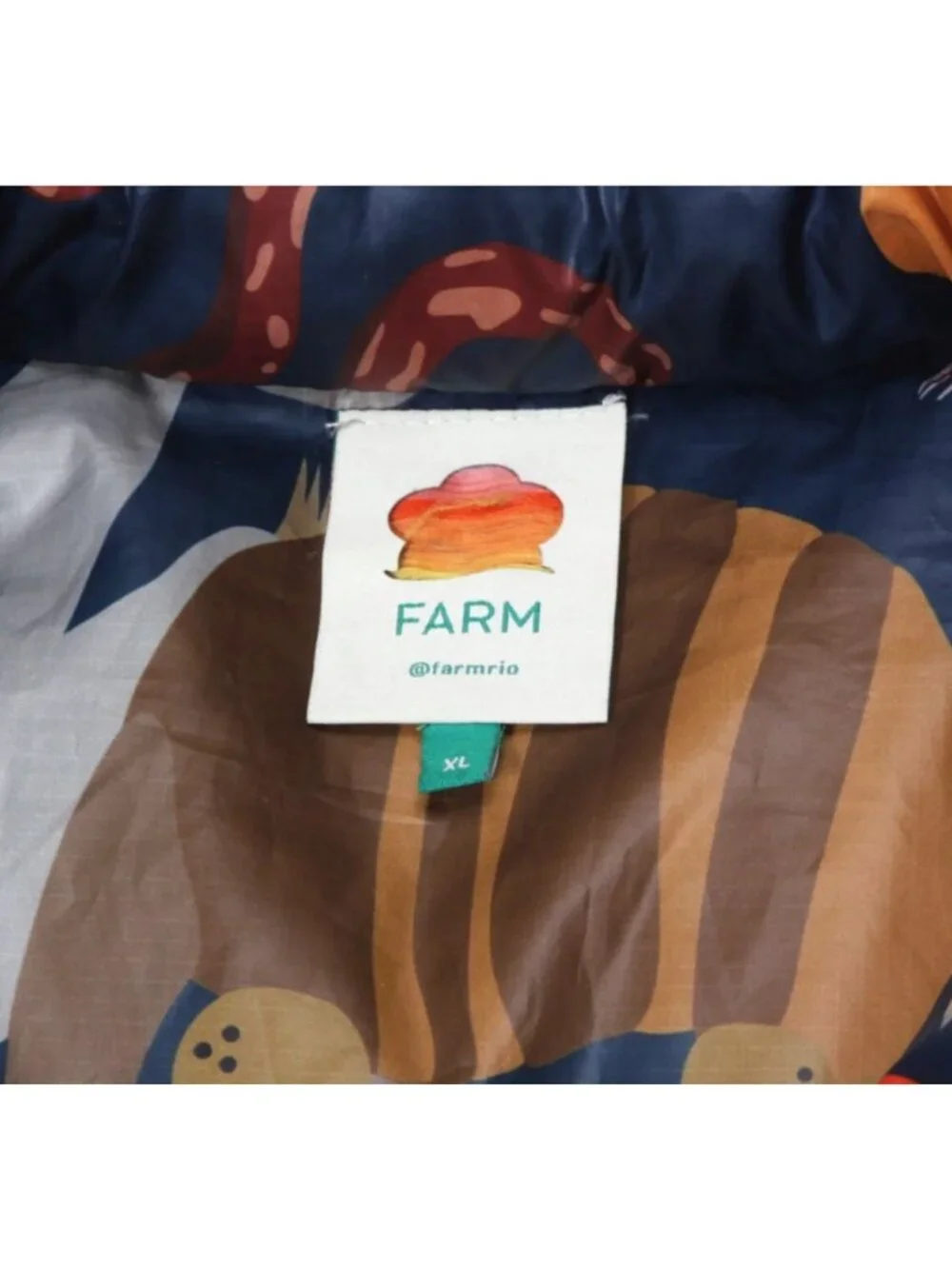 FARM RIO Reversible Striped Rainbow Animal Rainforest Puffer Jacket sz XL /650 - Picture 11 of 11